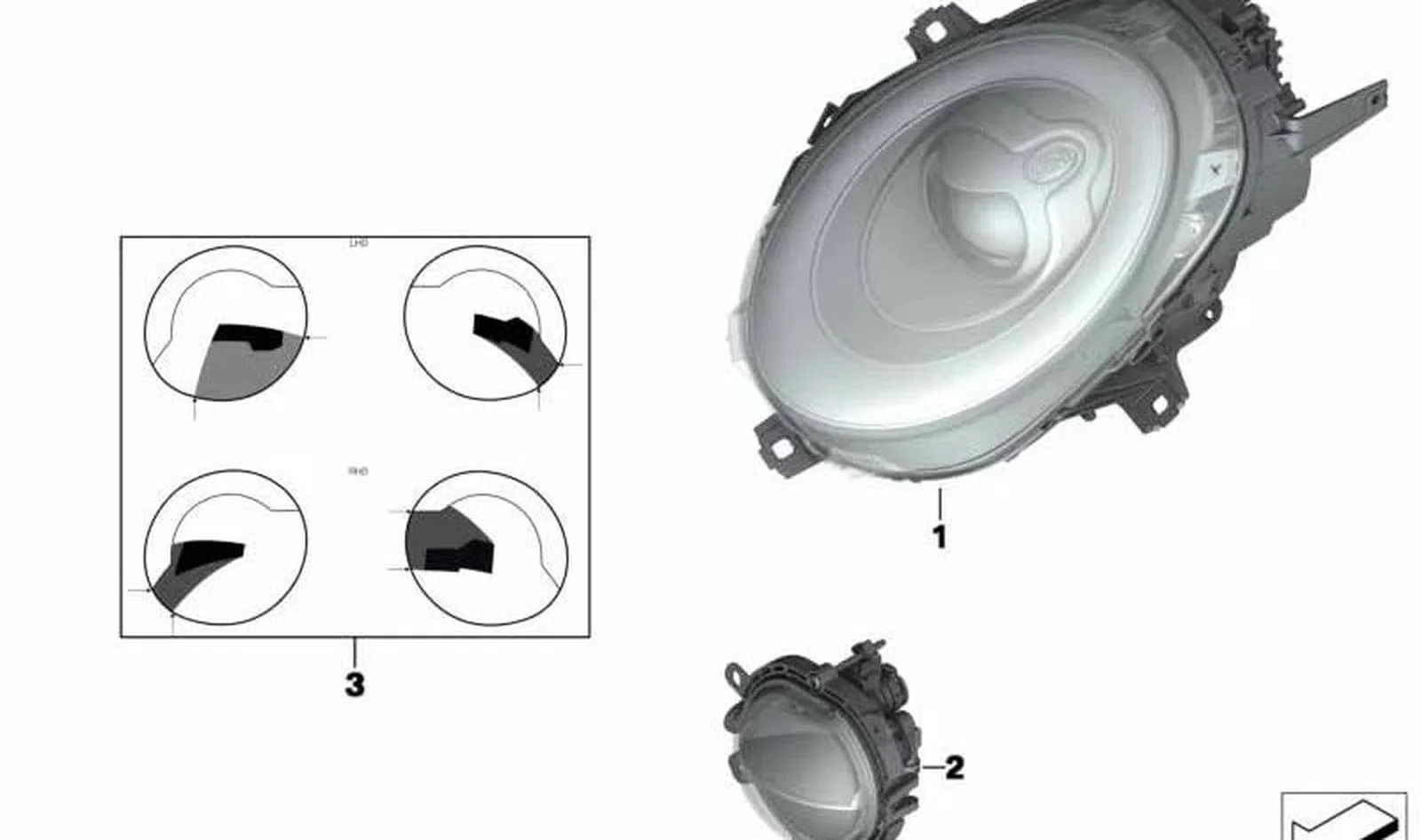 BMW MINI F54 F55 F56 F57 Sol LED Ana Far 63117383217