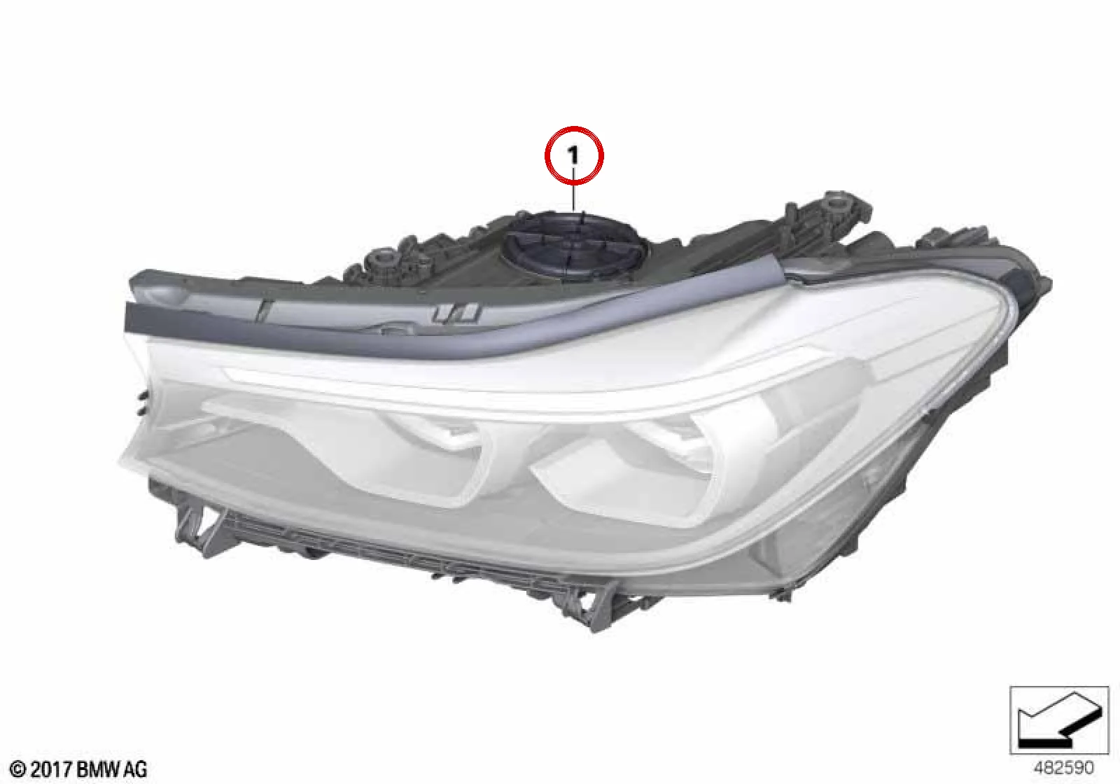 BMW 6 Serisi G32 Sağ Ön Adaptif LED Far Uzun Hüzmeli 63117461886
