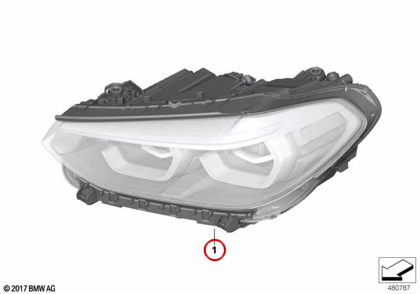 BMW X3 G01 G08 Sol Ön LED Far 63117466129
