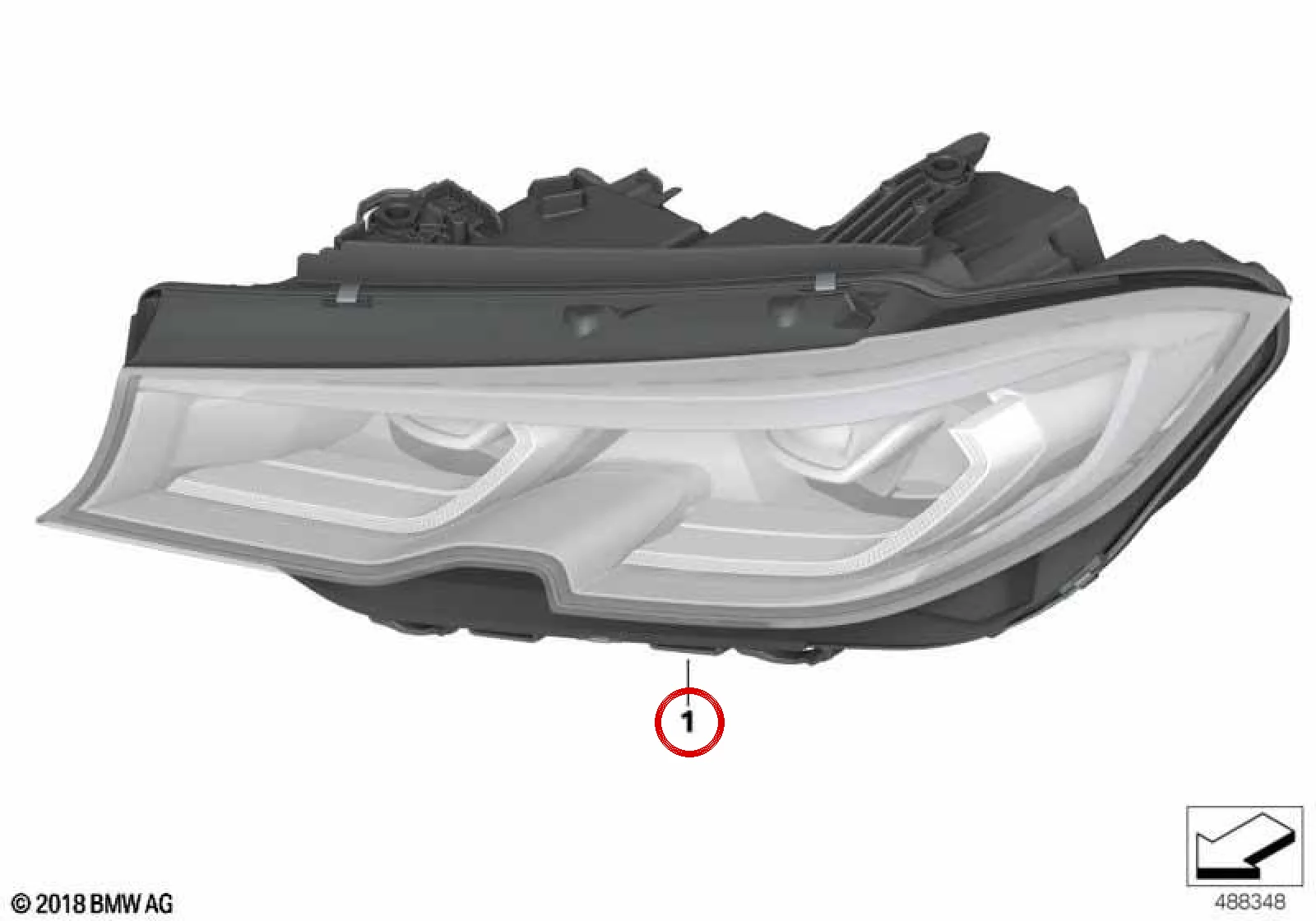 BMW 3 Serisi G20 G21 G28 Ön Sağ AHL Adaptif LED Far 63118496158
