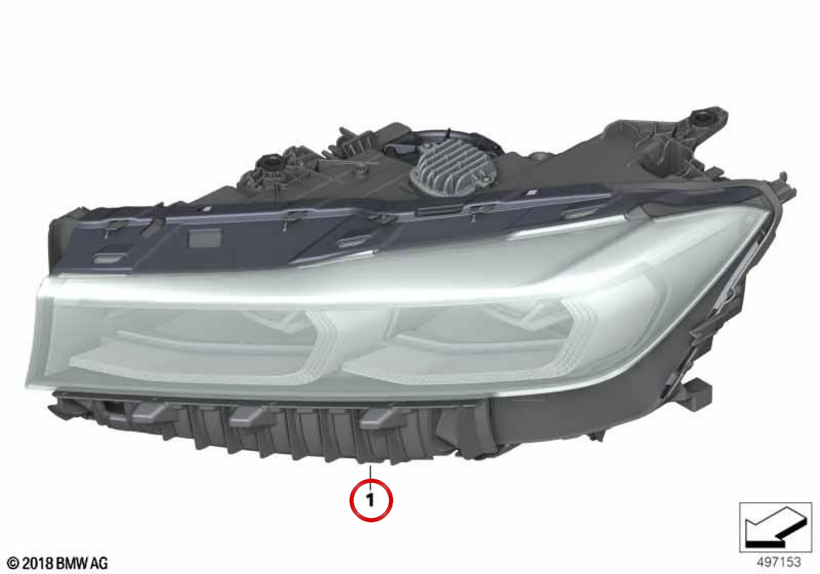 BMW 7 Serisi G11 G12 Sol Ön Adaptif LED Far 63119450225