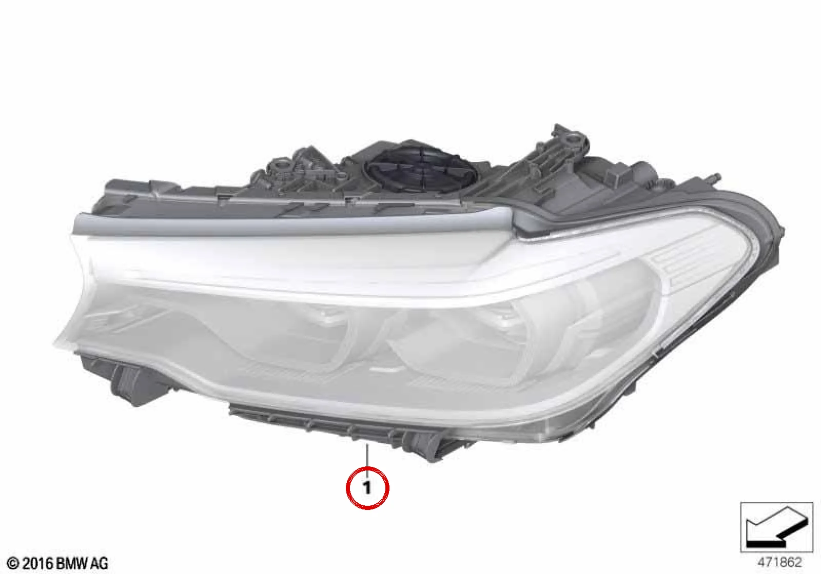 BMW 5 Serisi F90 G30 Sağ Lazer LED Far 63119466386