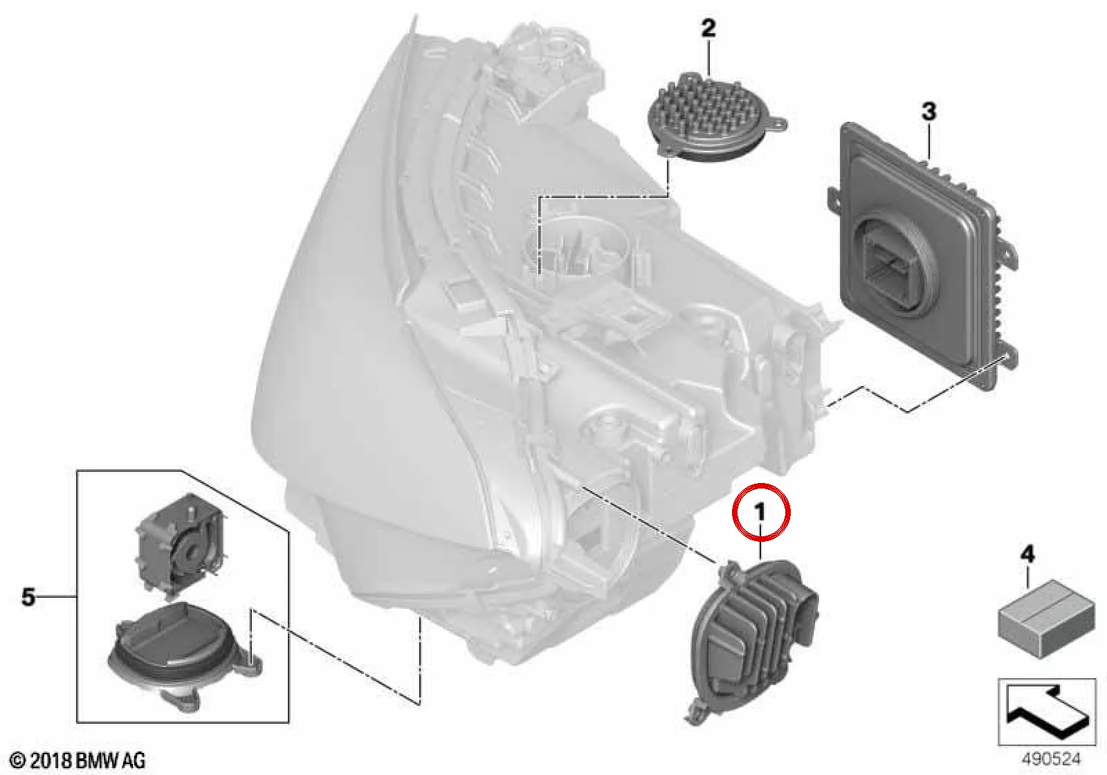 BMW F91 F92 F93 G14… Sol Sinyal Gündüz Işığı LED Modülü 63119498647