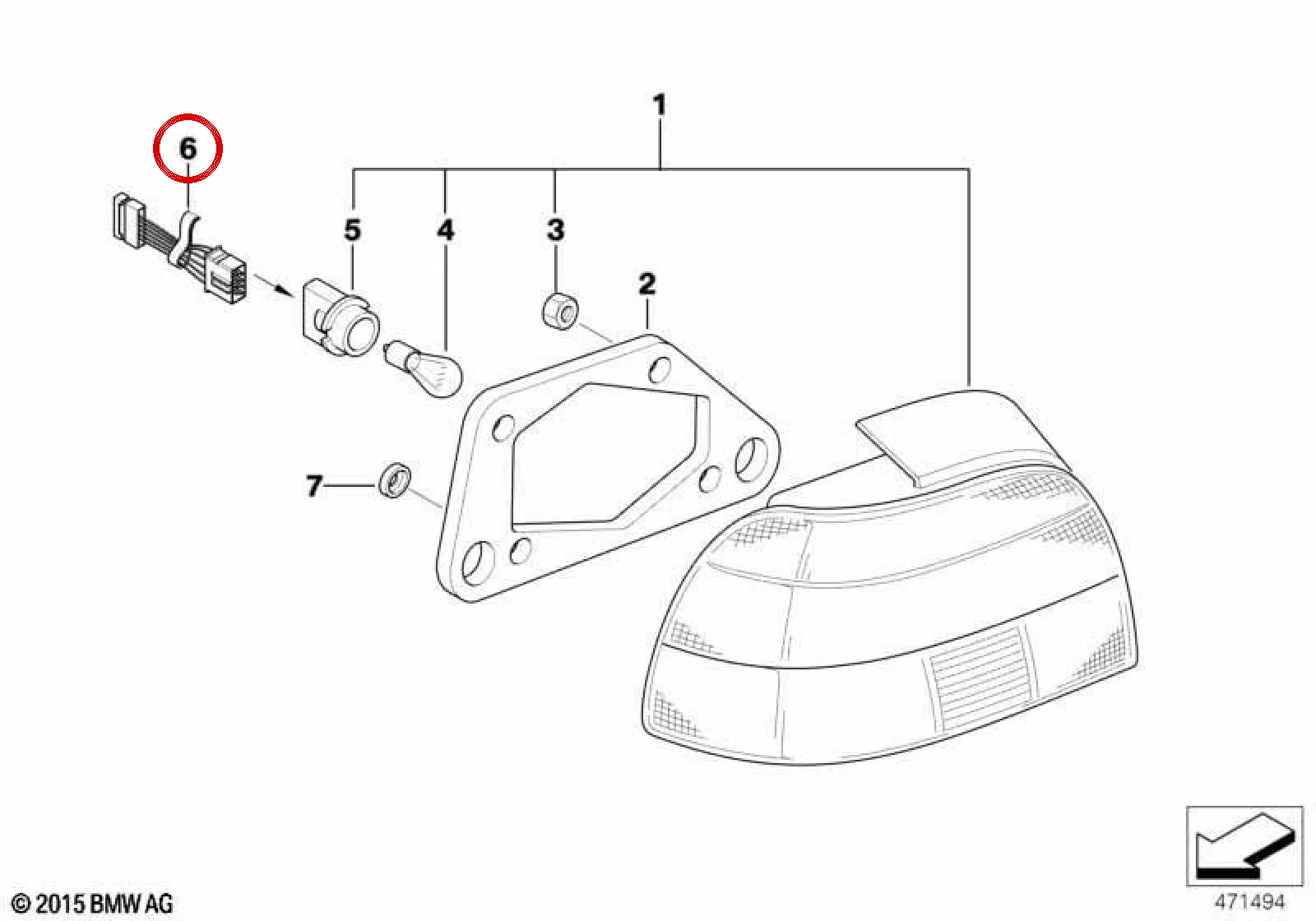 BMW 5 Serisi E39 Sol Stop Lambası Adaptör Kablosu 63120025517