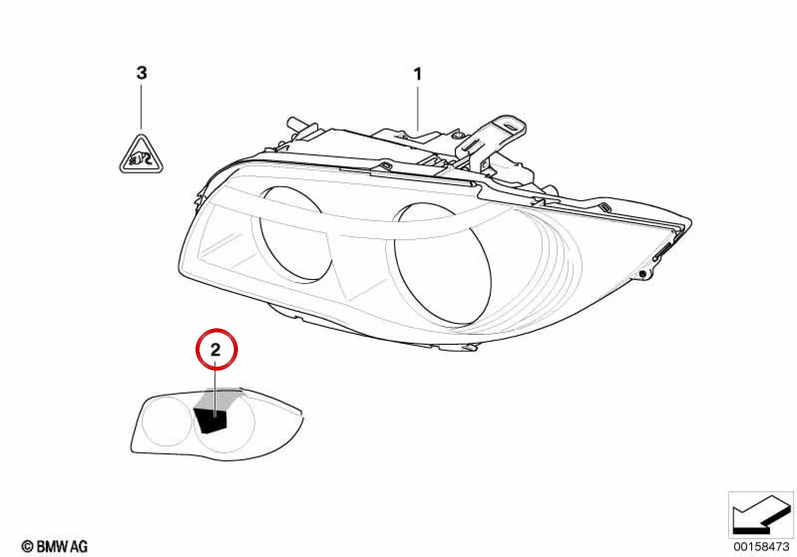 BMW 1 Serisi E81 E82 E87 E88 Xenon Far Koruma Folyosu Seti 63120038682