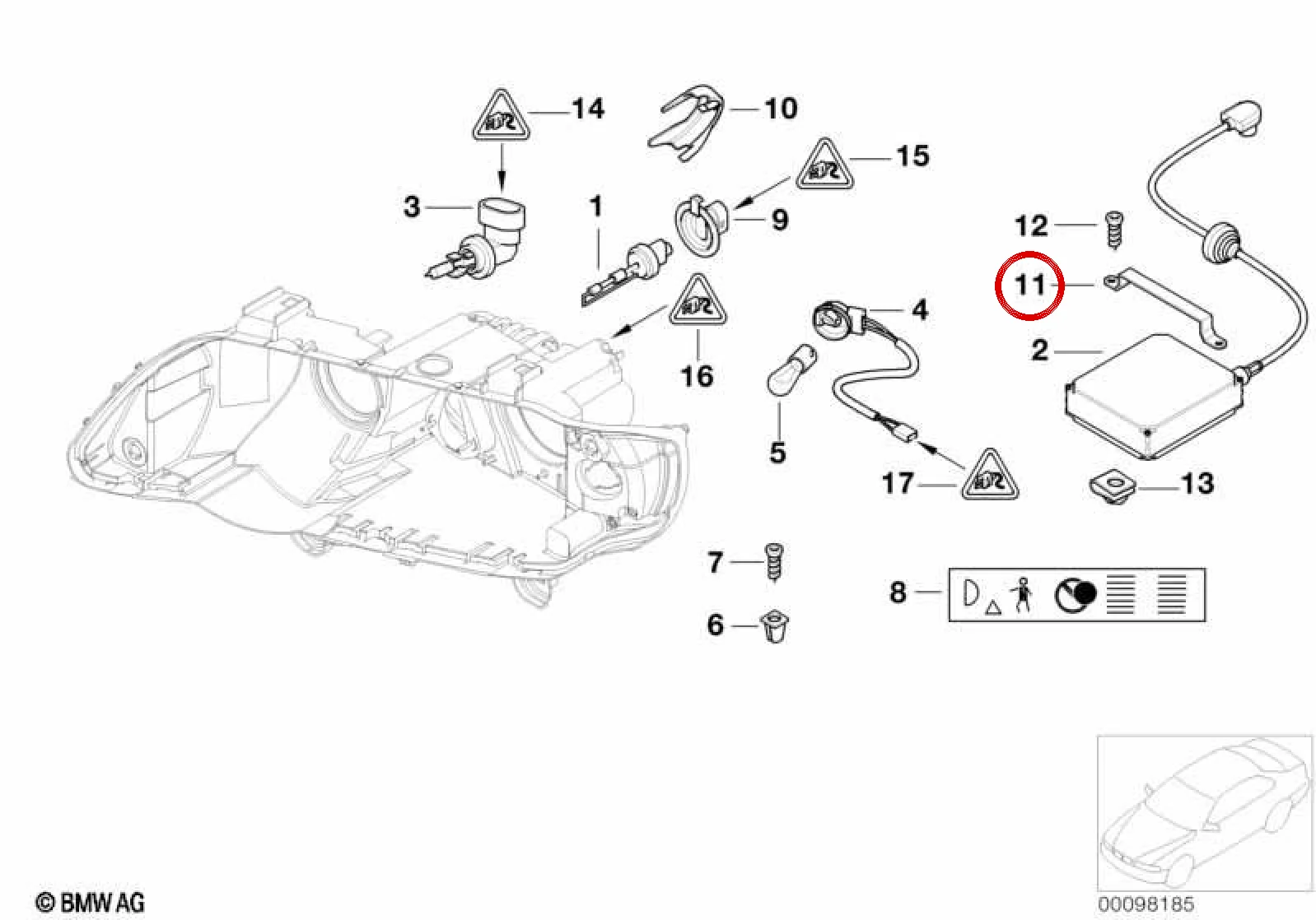 BMW X5 E53 Xenon Far Kontrol Ünitesi Braketi 63126906779
