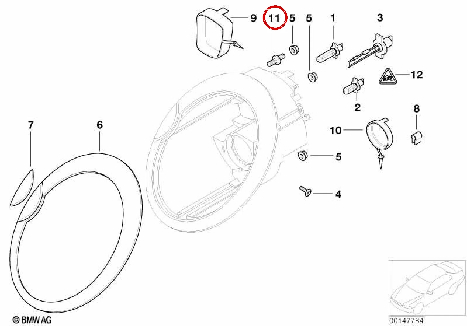 BMW MINI R50 R52 R53 Xenon Far Bağlantı Cıvatası 63126948516