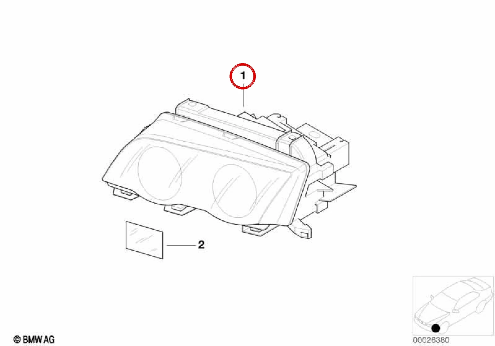 BMW 3 Serisi E46 Ön Sol Far 63127165905