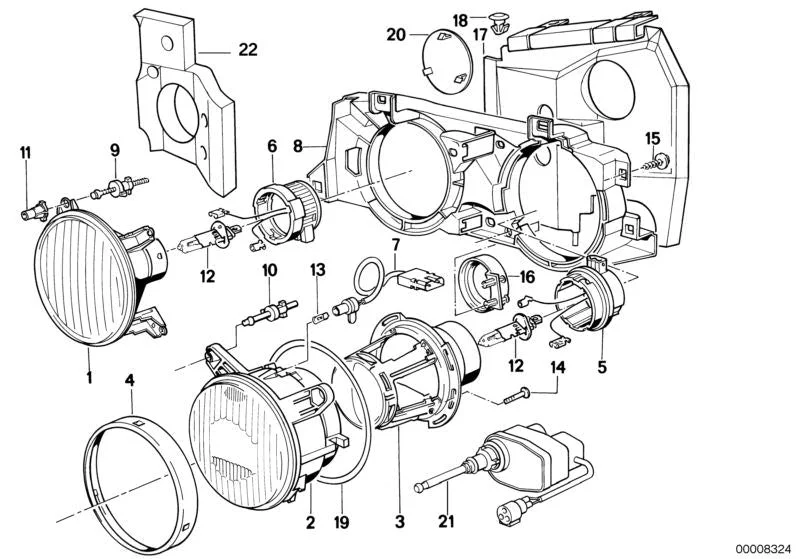 BMW E32 E34 Sol Far Adaptörü 63128355377