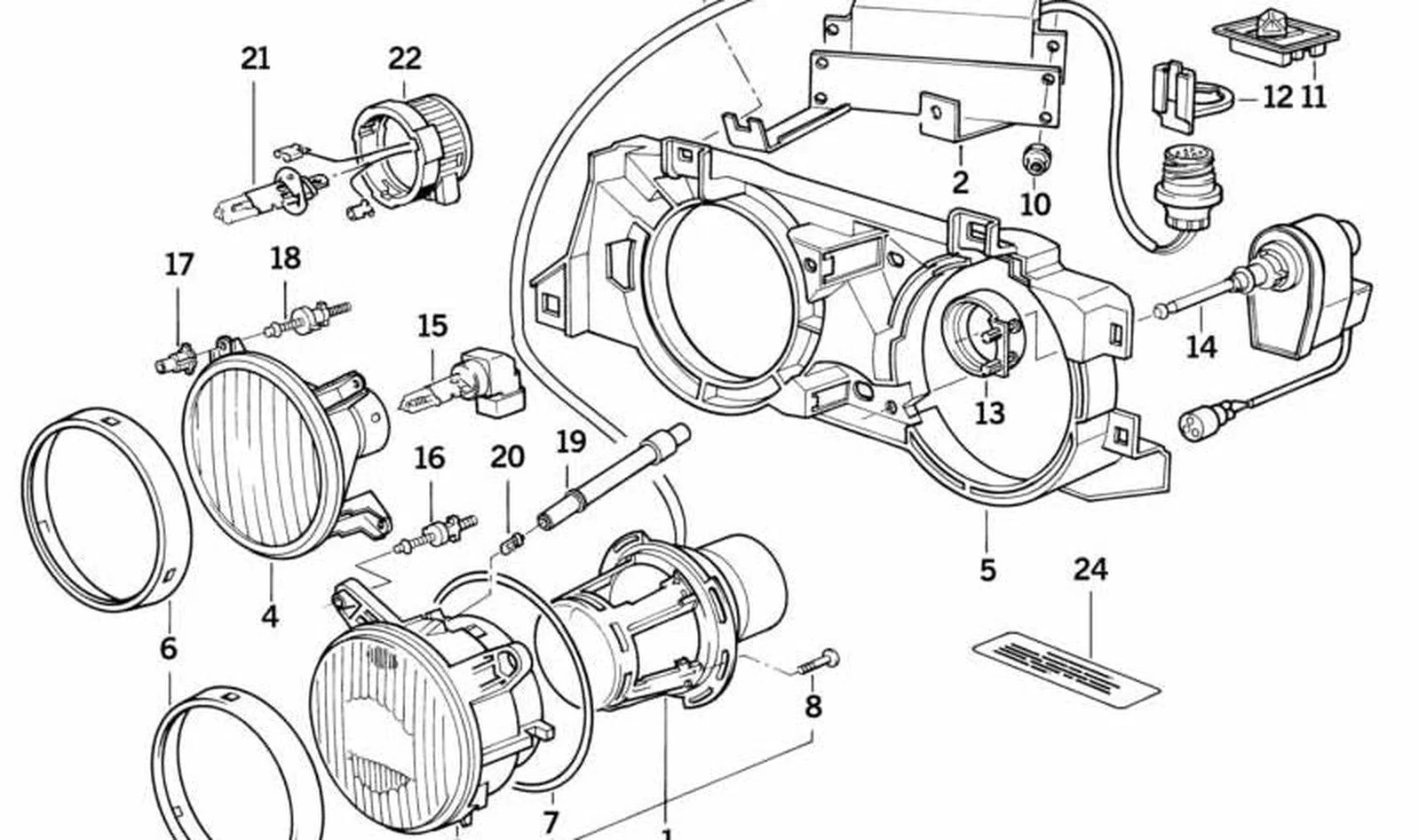 BMW E32 E34 Sol Far Adaptörü 63128355377