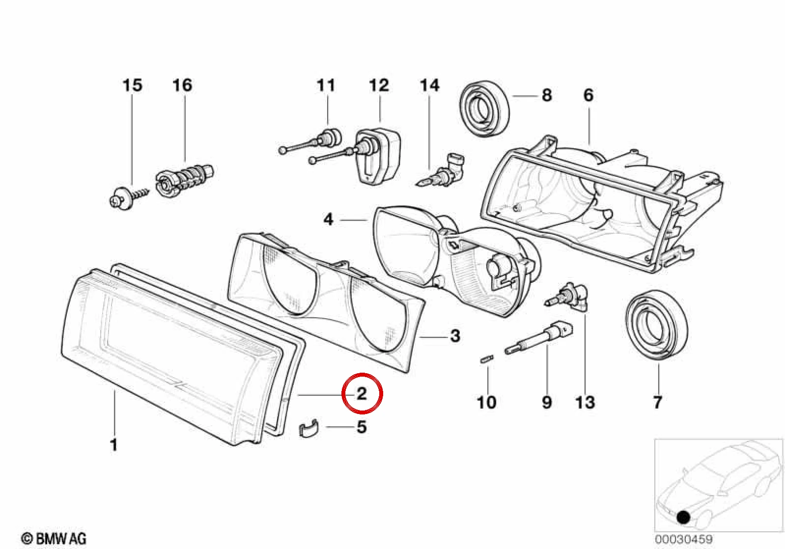BMW 3 Serisi E36 Ön Far Contası 63128361103