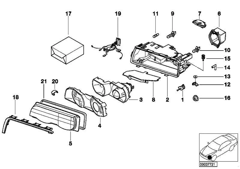 BMW E38 E83 Kısa Far Kapağı 63128381326