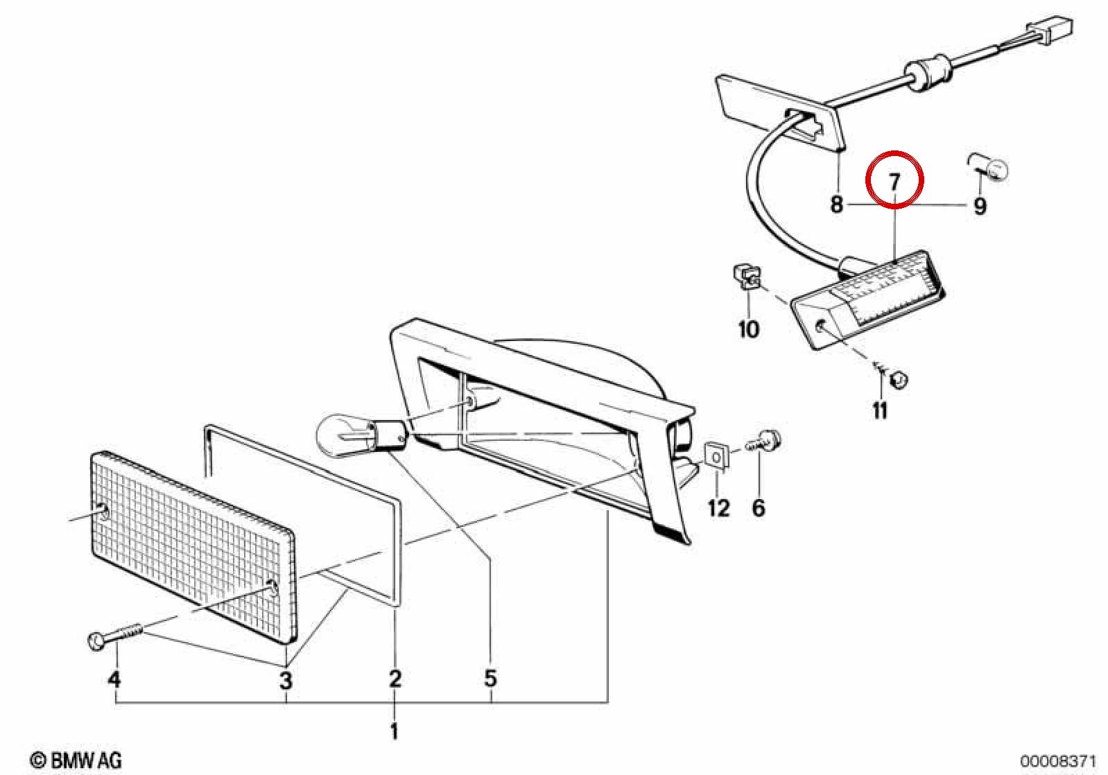BMW 3 Serisi E30 Ön Sol Sinyal Lambası 63131381253