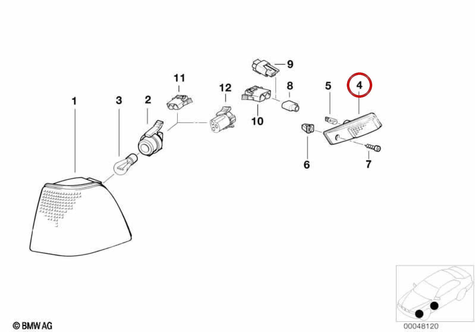 BMW 3 Serisi E36 Sol Yan Sinyal Lambası 63138353223