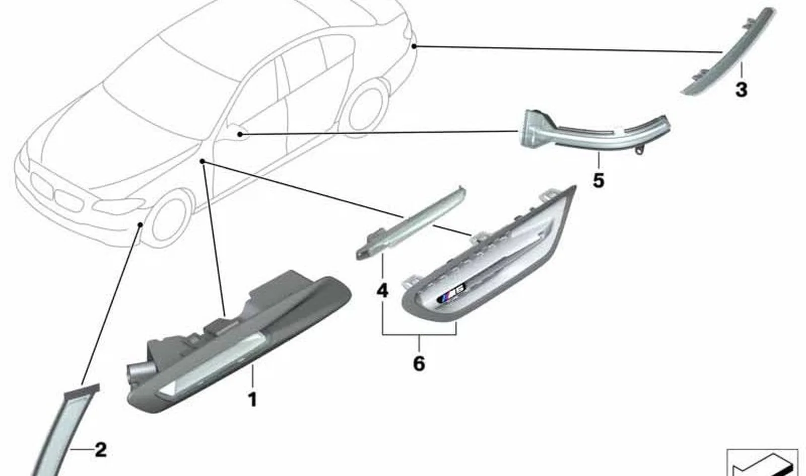 BMW 5 Serisi F11 Arka Sağ Reflektör 63147210796