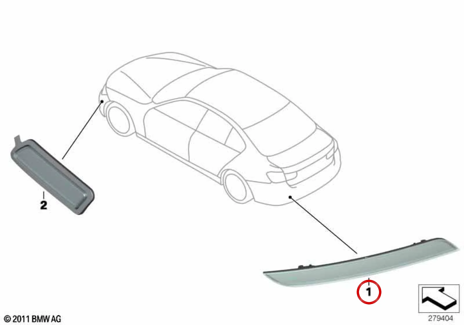 BMW 3 Serisi F34 Arka Sağ Reflektör 63147315166