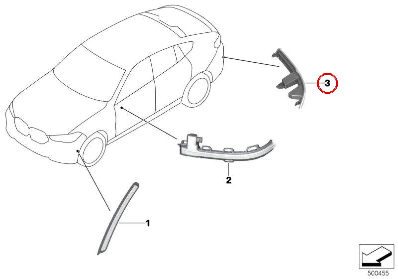 BMW G02 G06 Arka Sağ Sis Lambalı Reflektör 63147442282