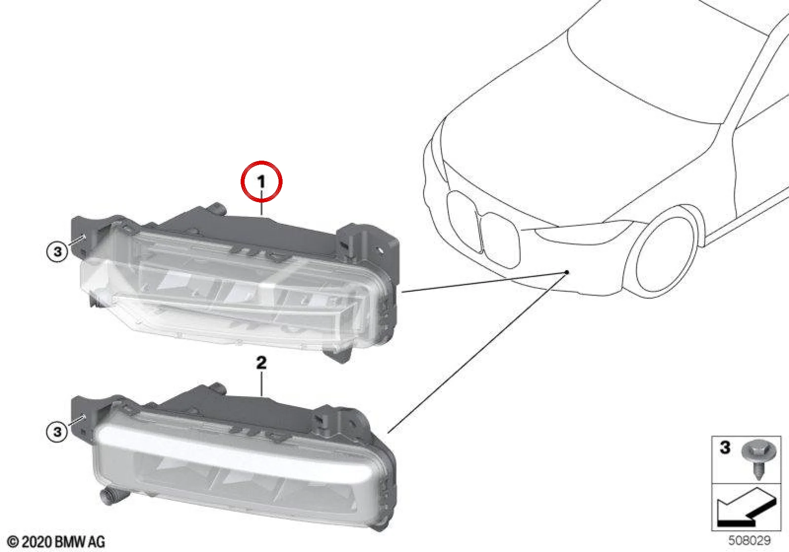 BMW 4 Serisi G22 G23 Sol LED Sis Farı Ünitesi 63177495865