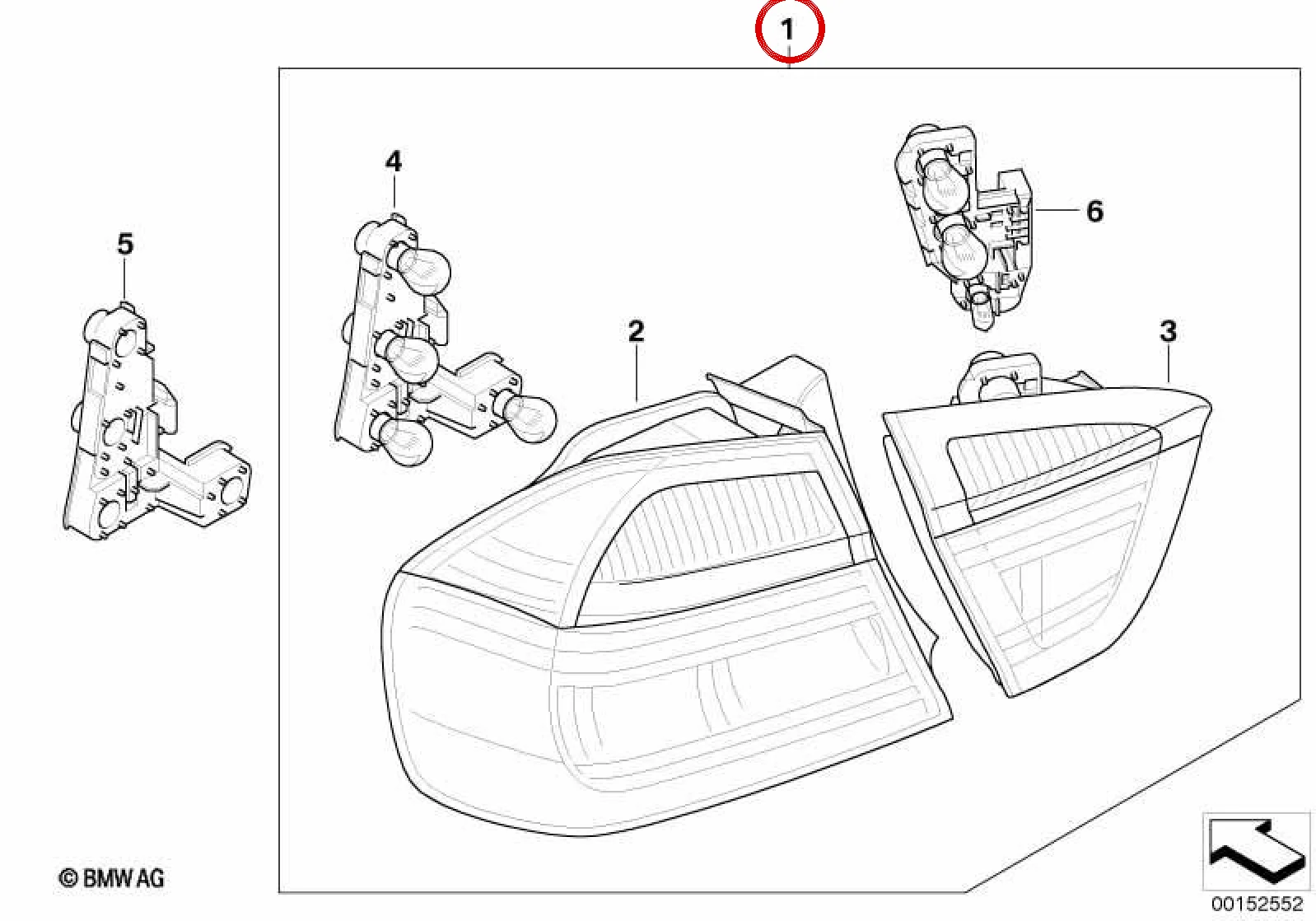 BMW 3 Serisi E91 Arka Sol Stop Lambası 63210411414