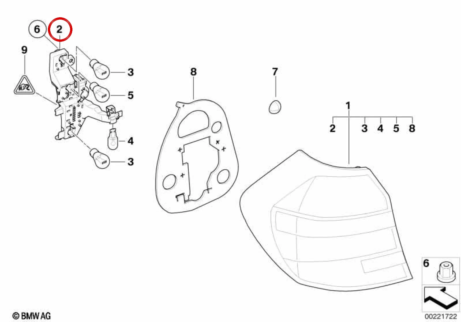 BMW 1 Serisi E81 E87 Sağ Stop Lambası Ampul Duyu 63217164964