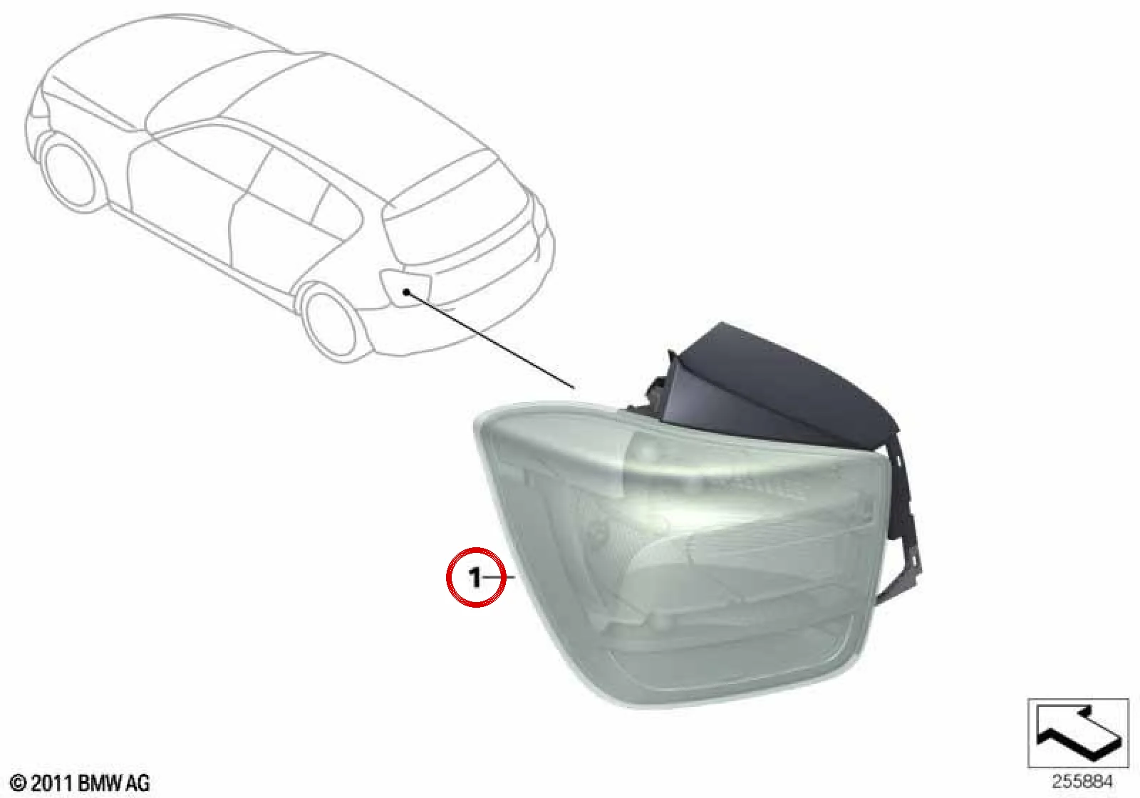 BMW 1 Serisi F20 F21 Arka Sağ Stop Lambası 63217241544