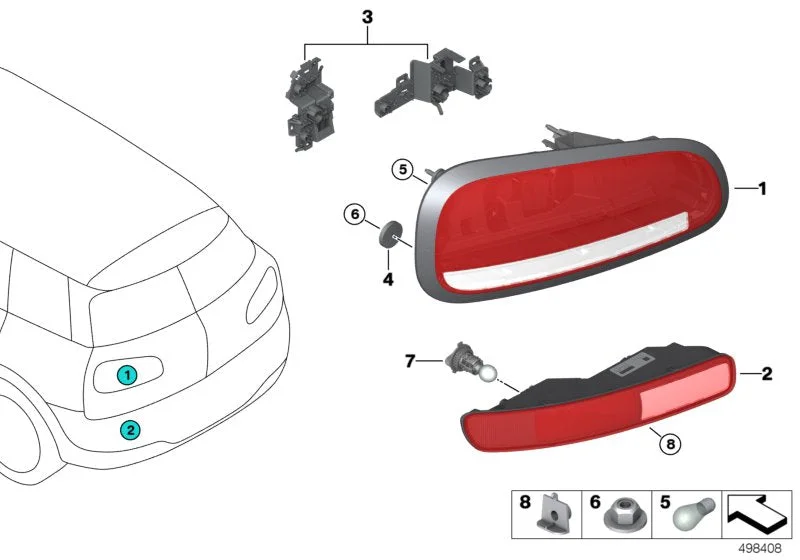 BMW MINI F54 Arka Sol Tampon Lambası 63217484101