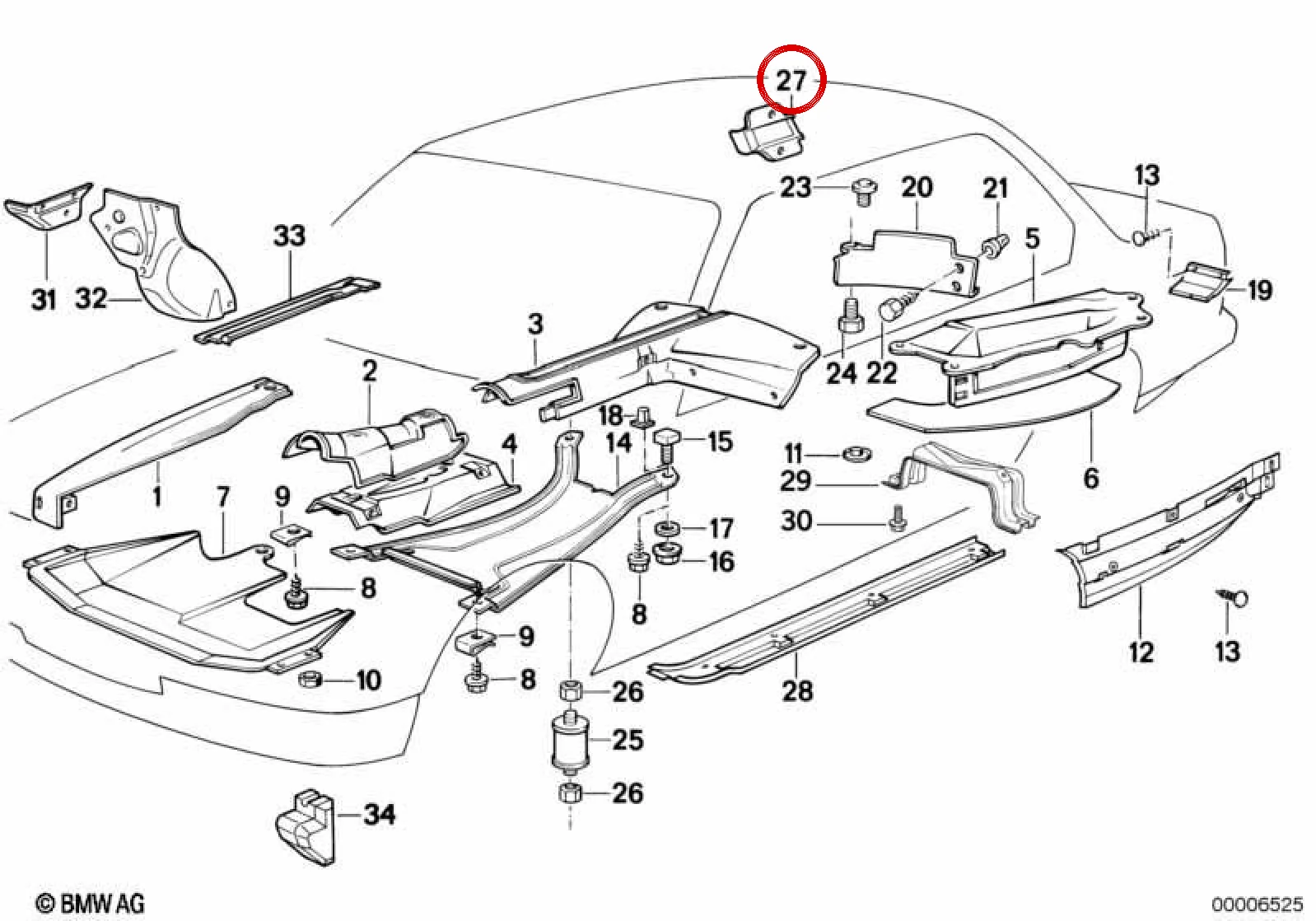 BMW E32 E34 Sağ Isı Yalıtım Parçası 63311381826