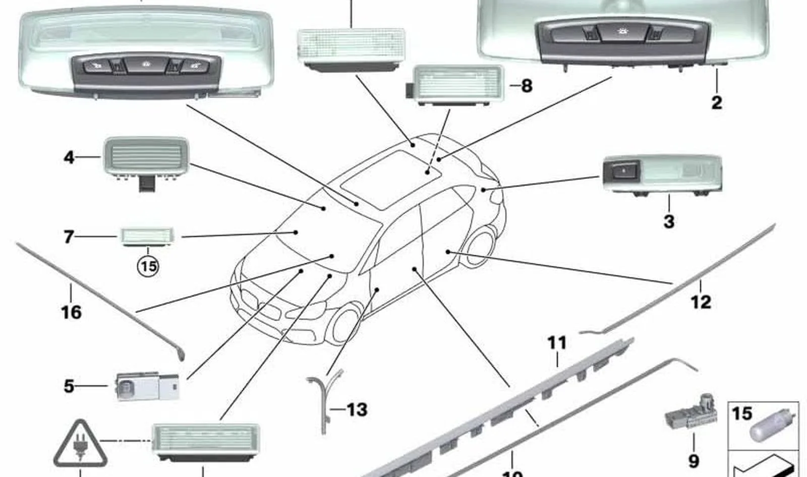 BMW 5 Serisi F10 F11 F18 Kapı Cebi LED Lambası 63319321269