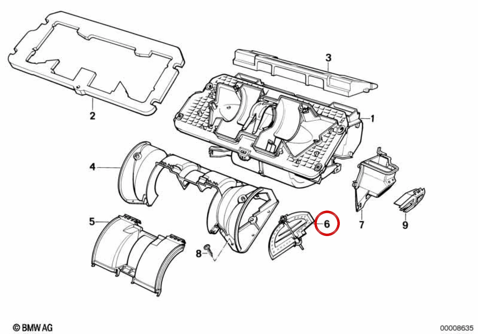 BMW 5 Serisi E34 Sol Kalorifer Klapesi 64111384321