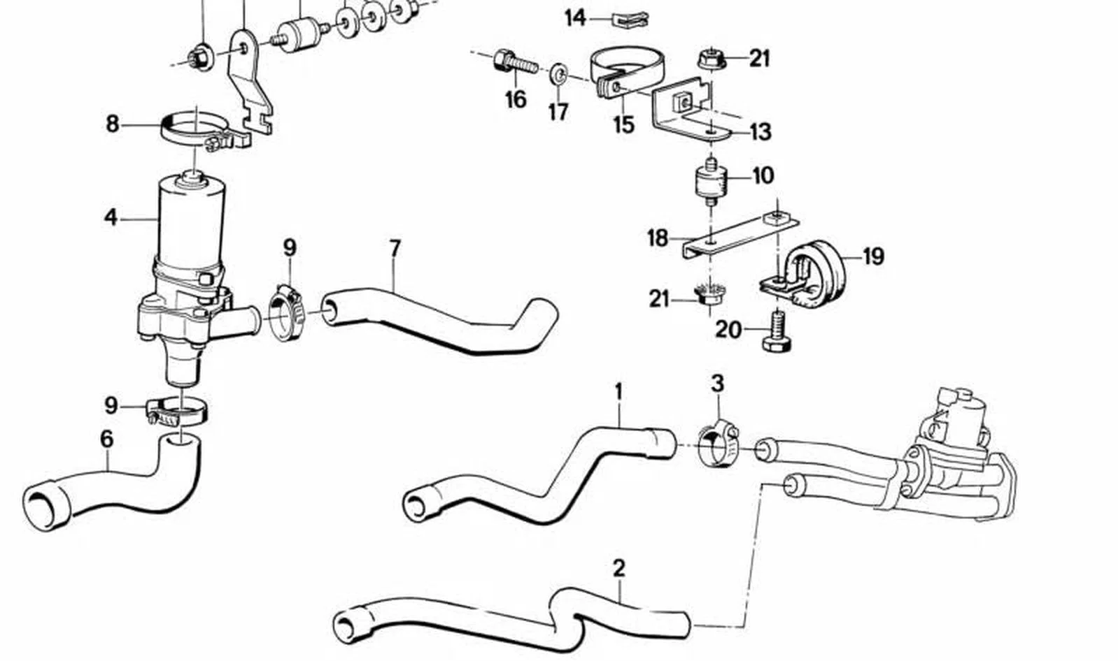 BMW E28 E30 Kalorifer Ek Su Pompası 64111386507