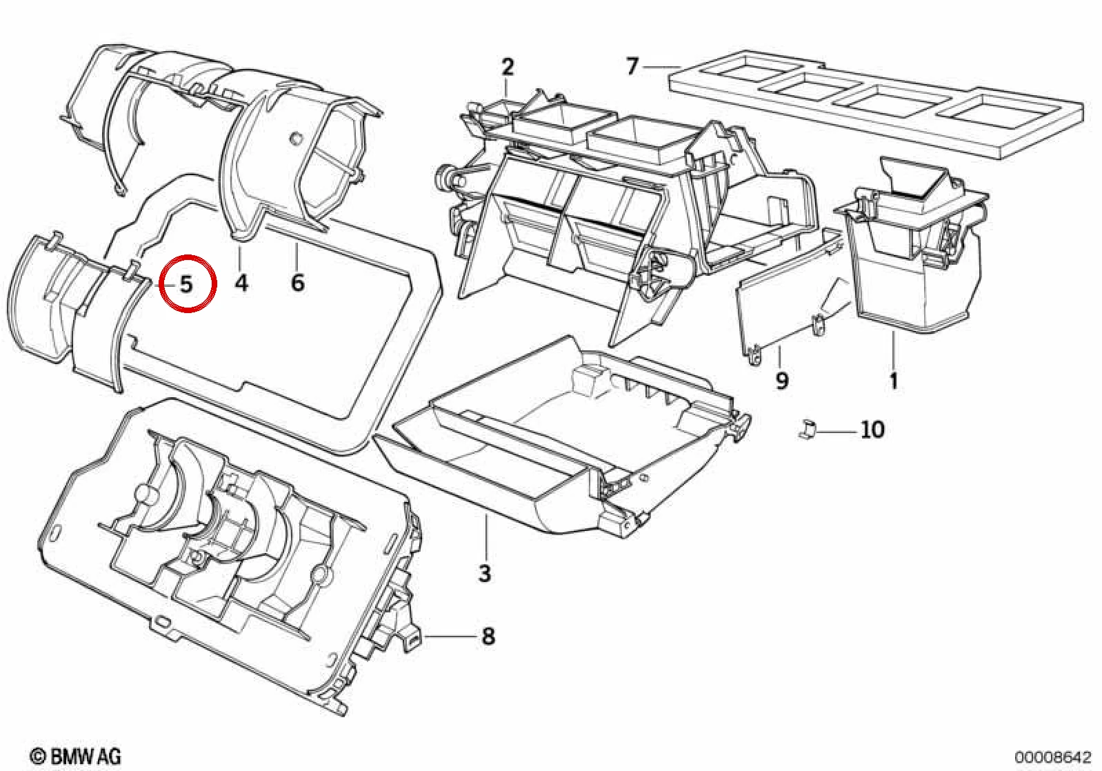 BMW E32 E34 Kalorifer Fanı Kapağı 64111388181