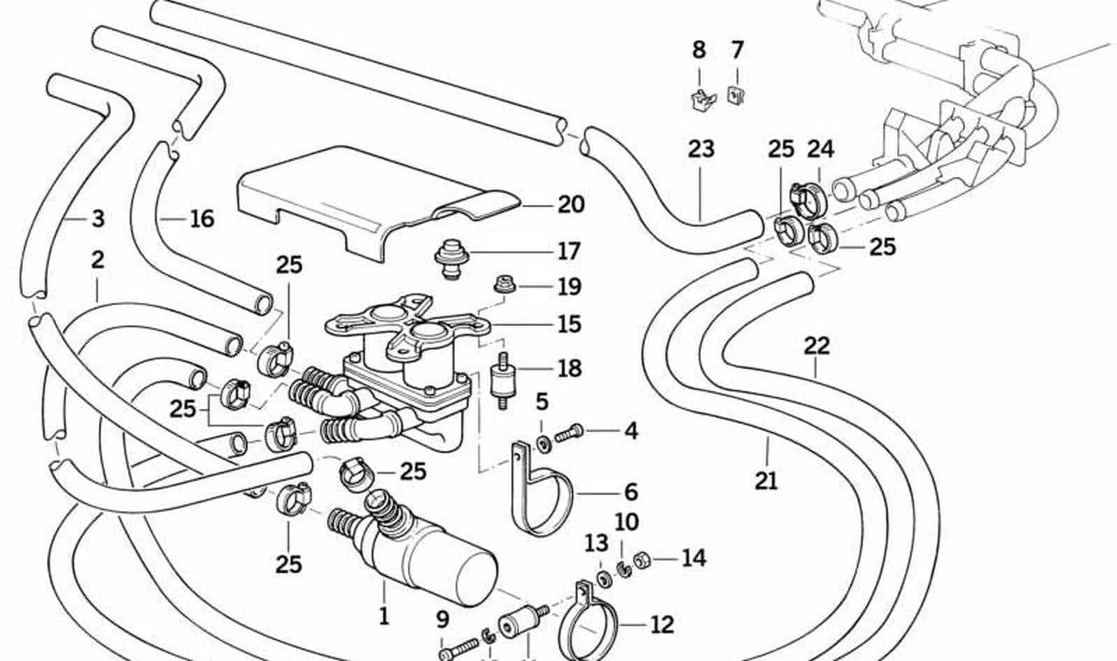 BMW 5 Serisi E34 Kalorifer Sabitleme Kelepçesi 64111388994