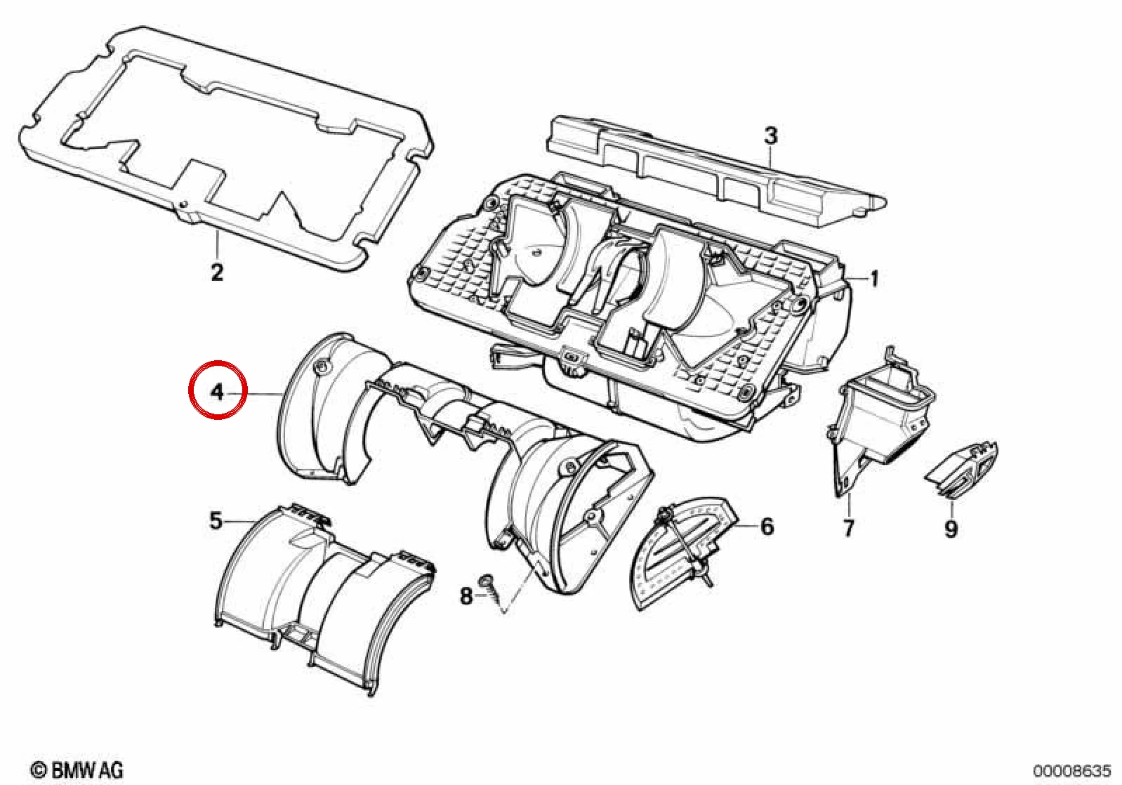 BMW 5 Serisi E34 Kalorifer Gövdesi 64111389466
