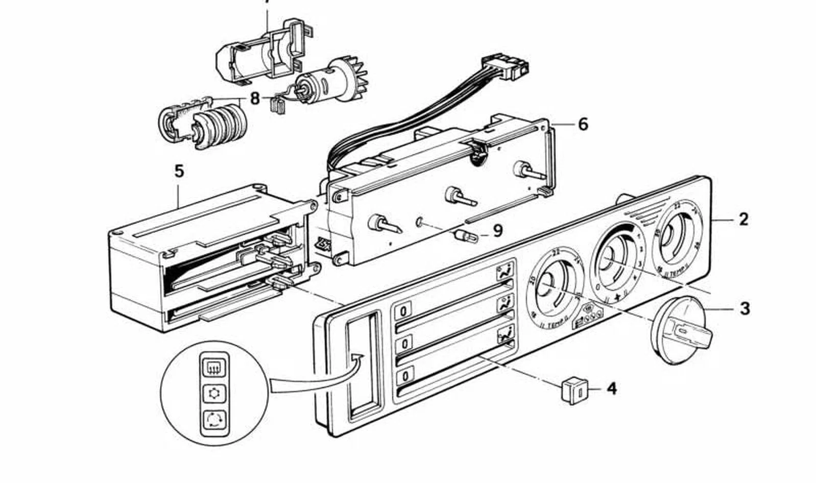 BMW 5 Serisi E34 Kalorifer Kumanda Ünitesi 64111389624