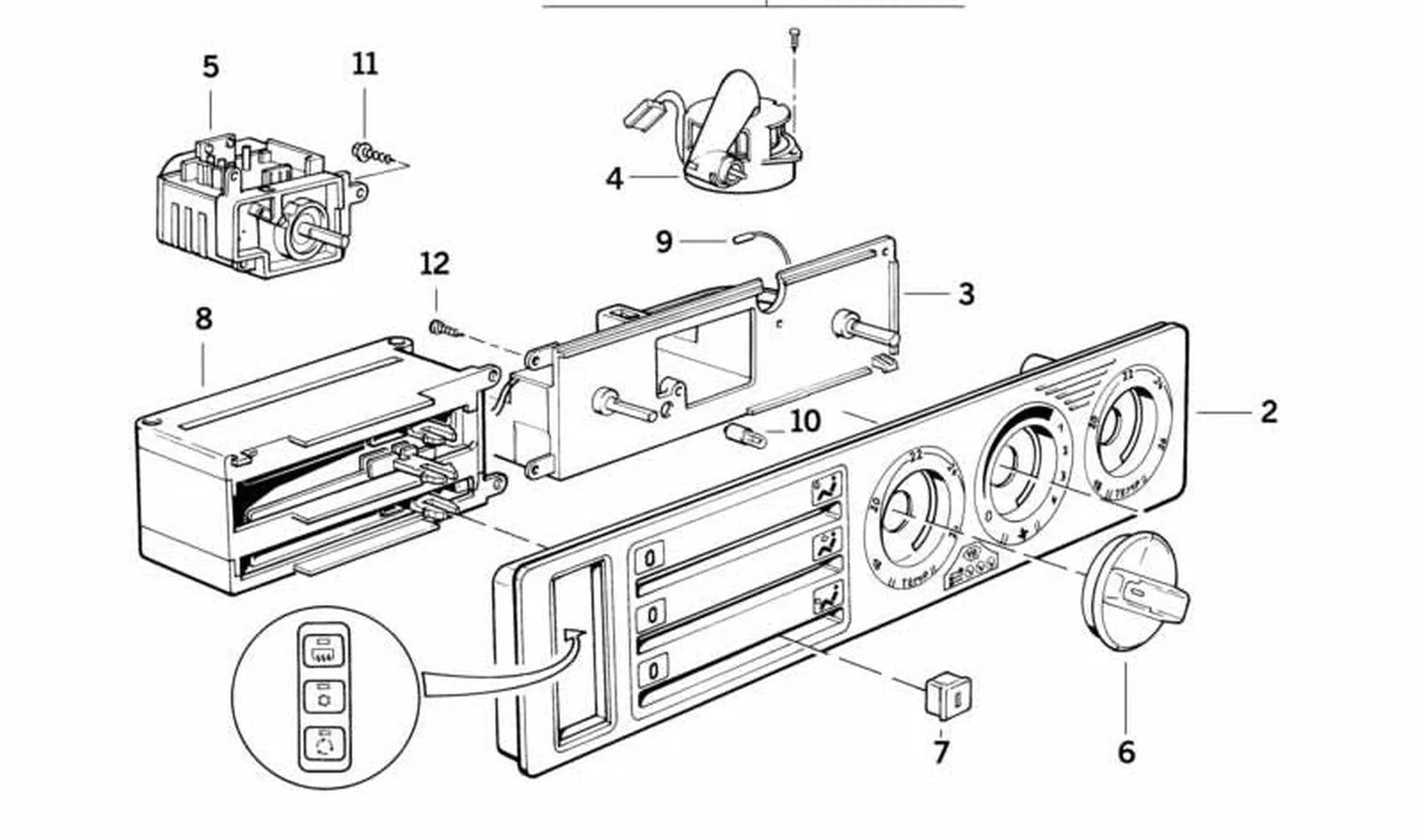 BMW 5 Serisi E34 Kalorifer Kumanda Ön Paneli 64111389636
