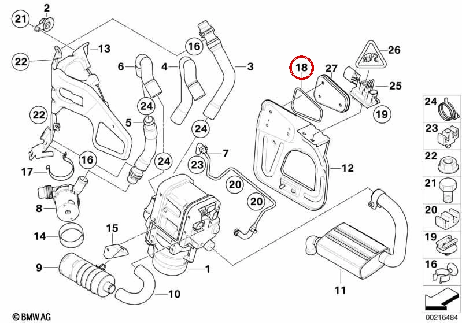 BMW E70 E71 E72 E90… Ek Isıtıcı Lastik Dayama Takozu 64126953071