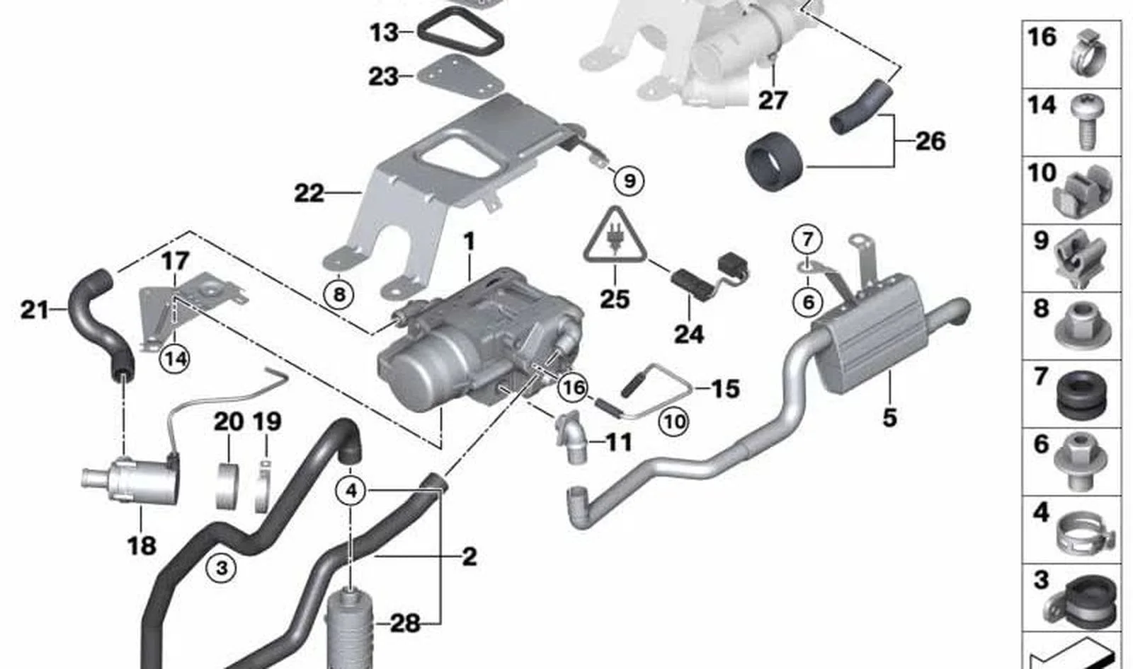 BMW E70 E71 E72 F01… Hortum Tutucu Braketi 64126960559