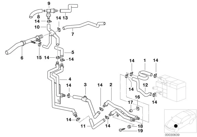 BMW E38 E39 E46 E53… Klima Kalorifer Bağlantı Borusu 64128374551