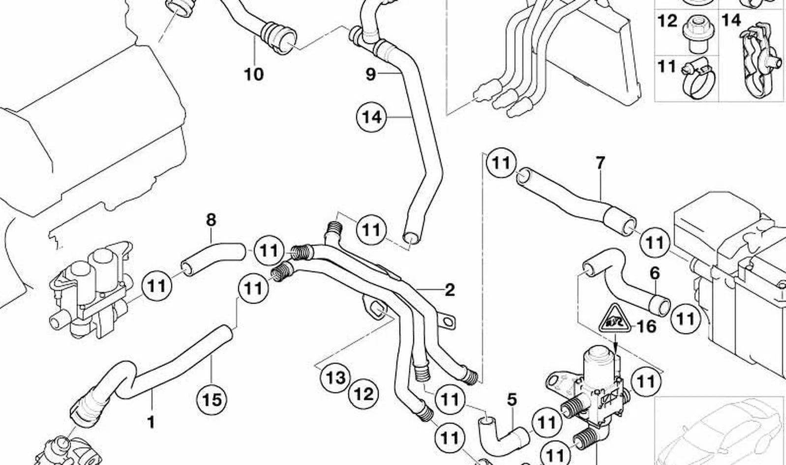 BMW E38 E39 E46 E53… Klima Kalorifer Bağlantı Borusu 64128374551