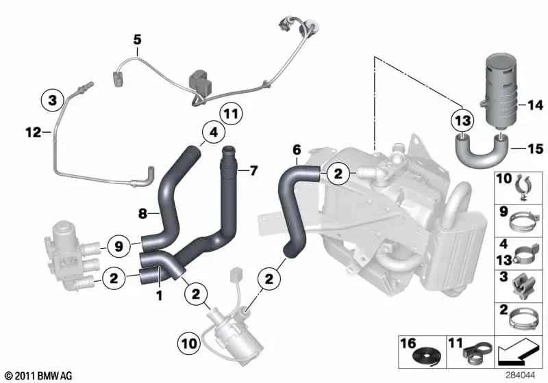 BMW F01 F02 F06 F07… Bağımsız Isıtıcı Hortumu 64129184365