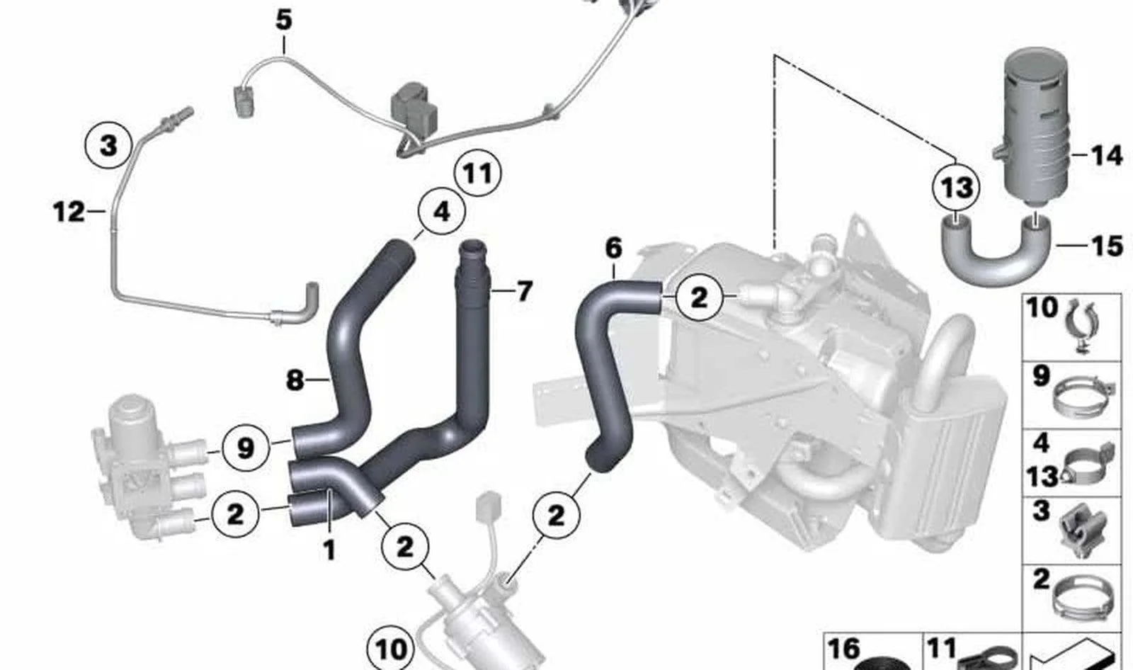 BMW F01 F02 F04 F06… Ek Isıtıcı Bağlantı Borusu 64129184367