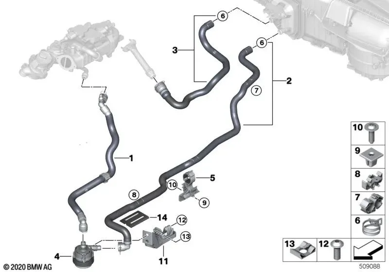 BMW G11 G12 G14 G15… Soğutma Sıvısı Gidiş Hortumu 1 64217938798