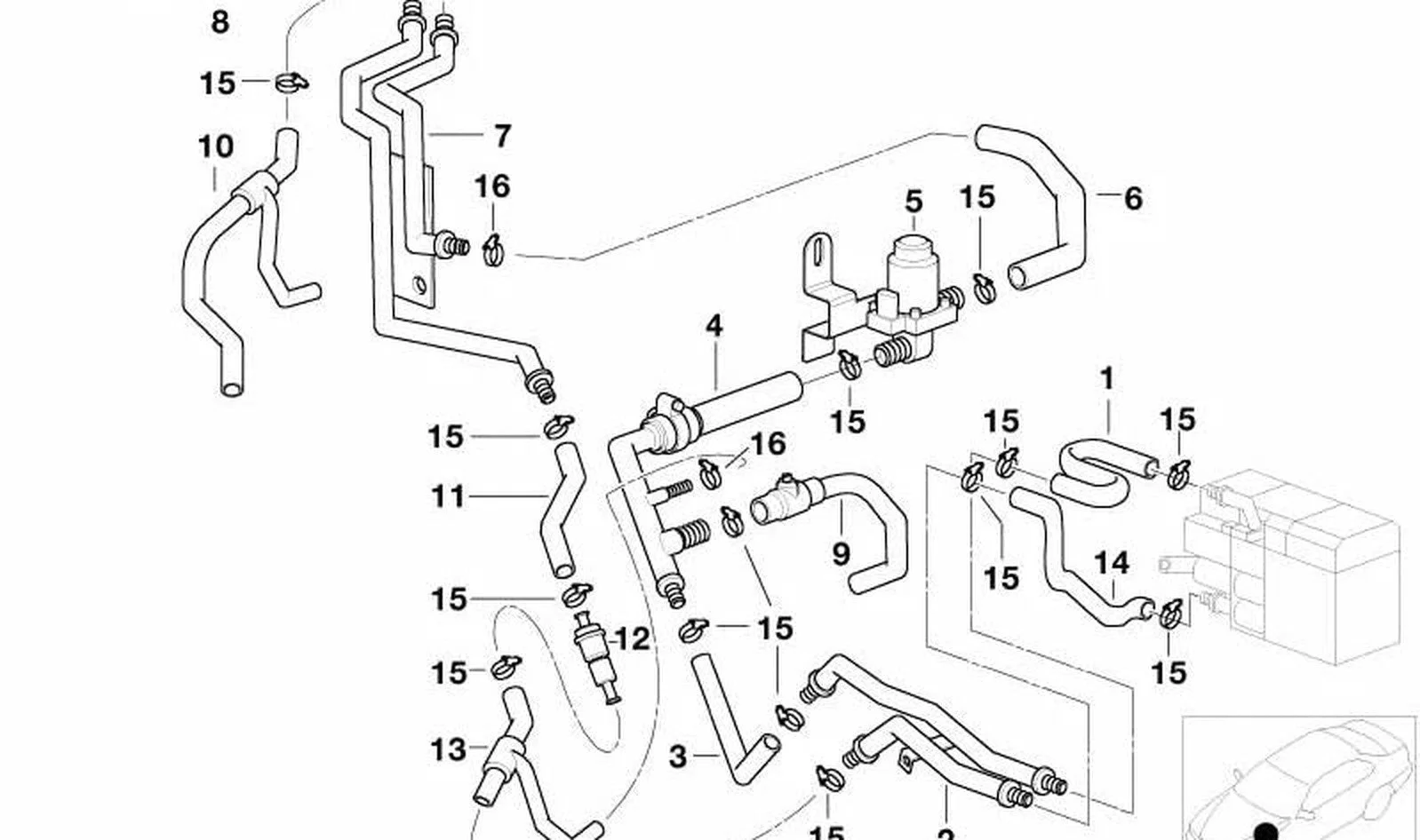 BMW 5 Serisi E39 Motor Su Hortumu 64218362554