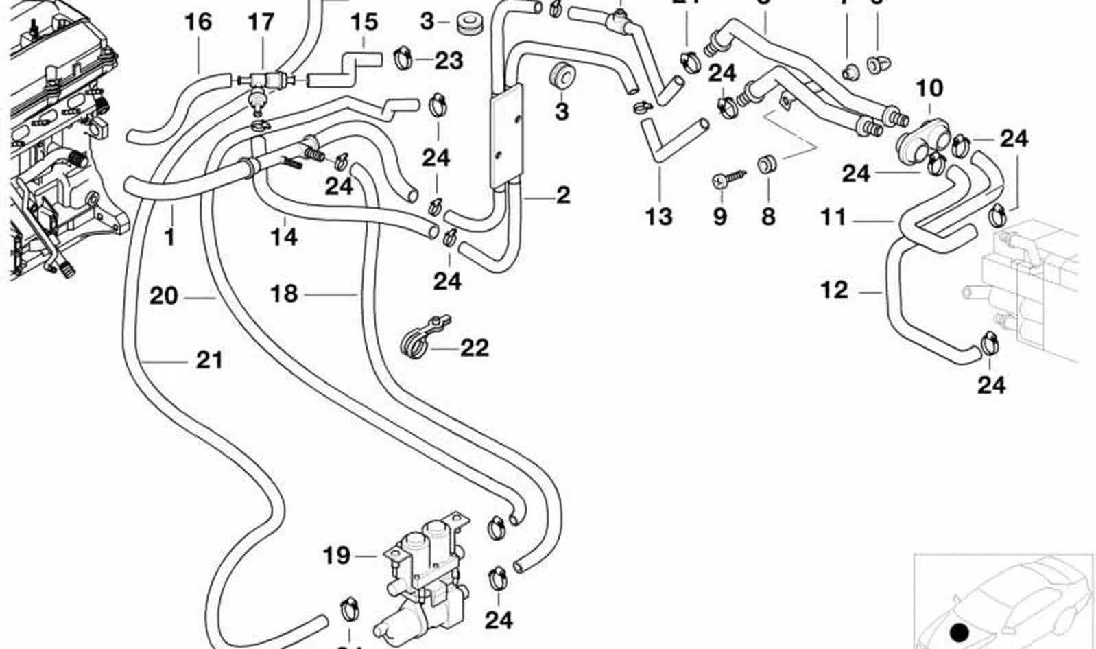 BMW 5 Serisi E39 Isıtma Çift Borusu 64218385059