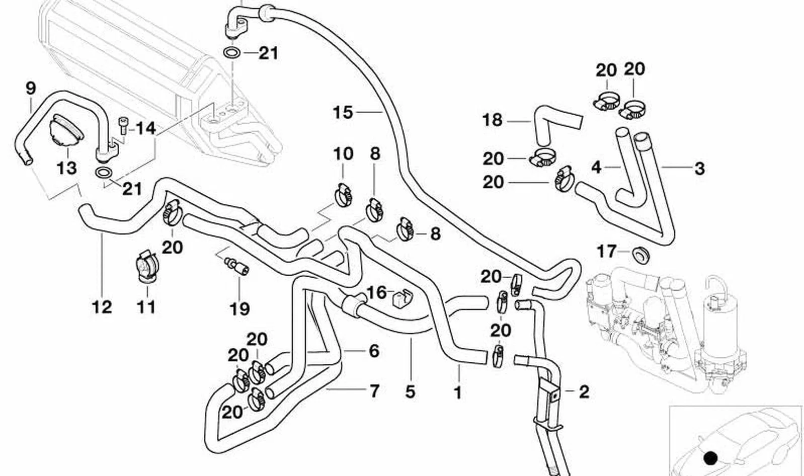 BMW 5 Serisi E39 Radyatör Dönüş Su Hortumu 64218387520
