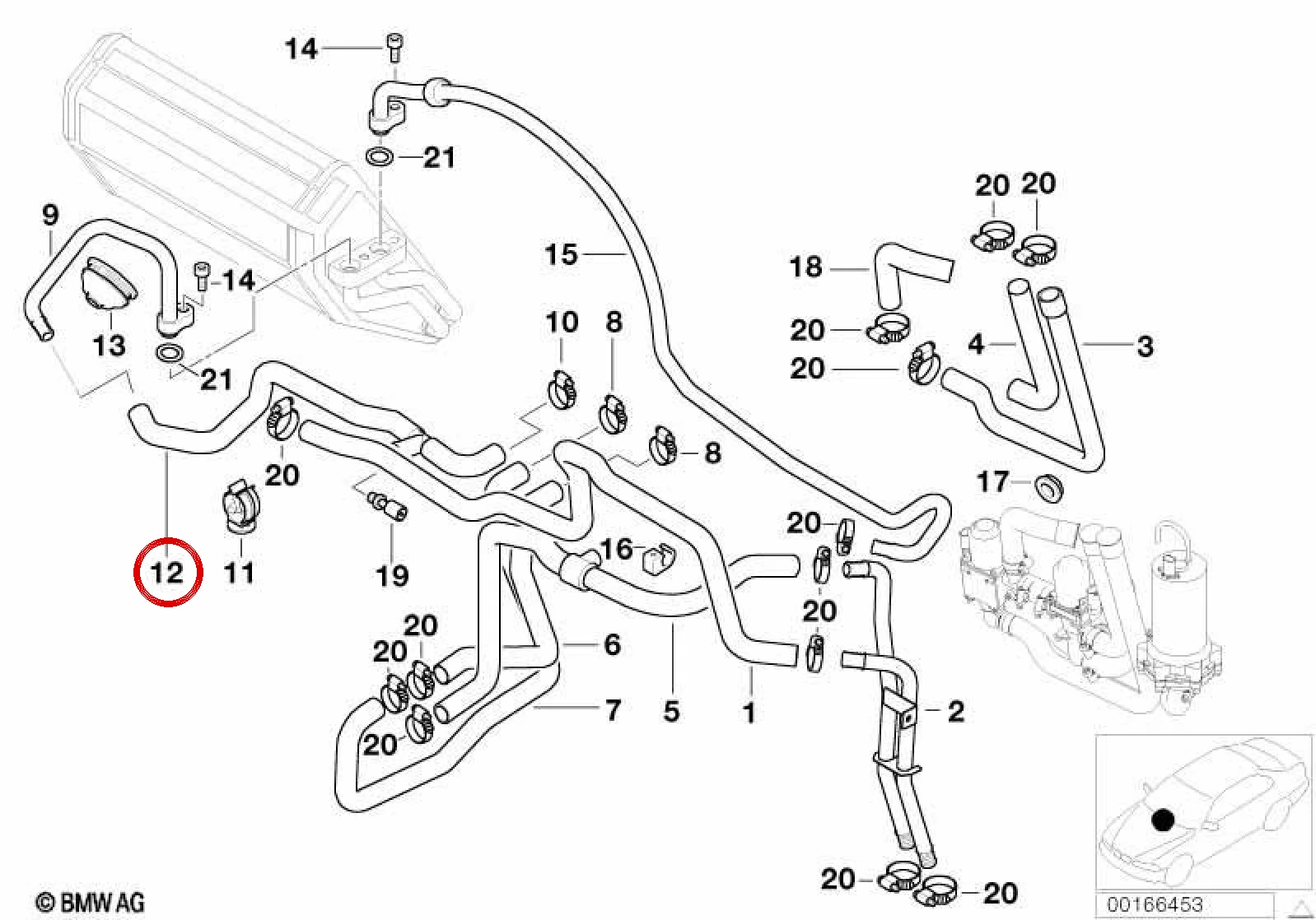 BMW 5 Serisi E39 Radyatör Dönüş Su Hortumu 64218387520