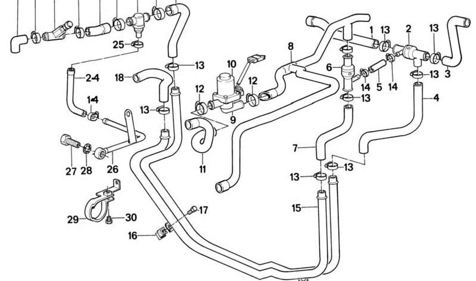 BMW 5 Serisi E34 Kalorifer Su Hortumu 64218390193