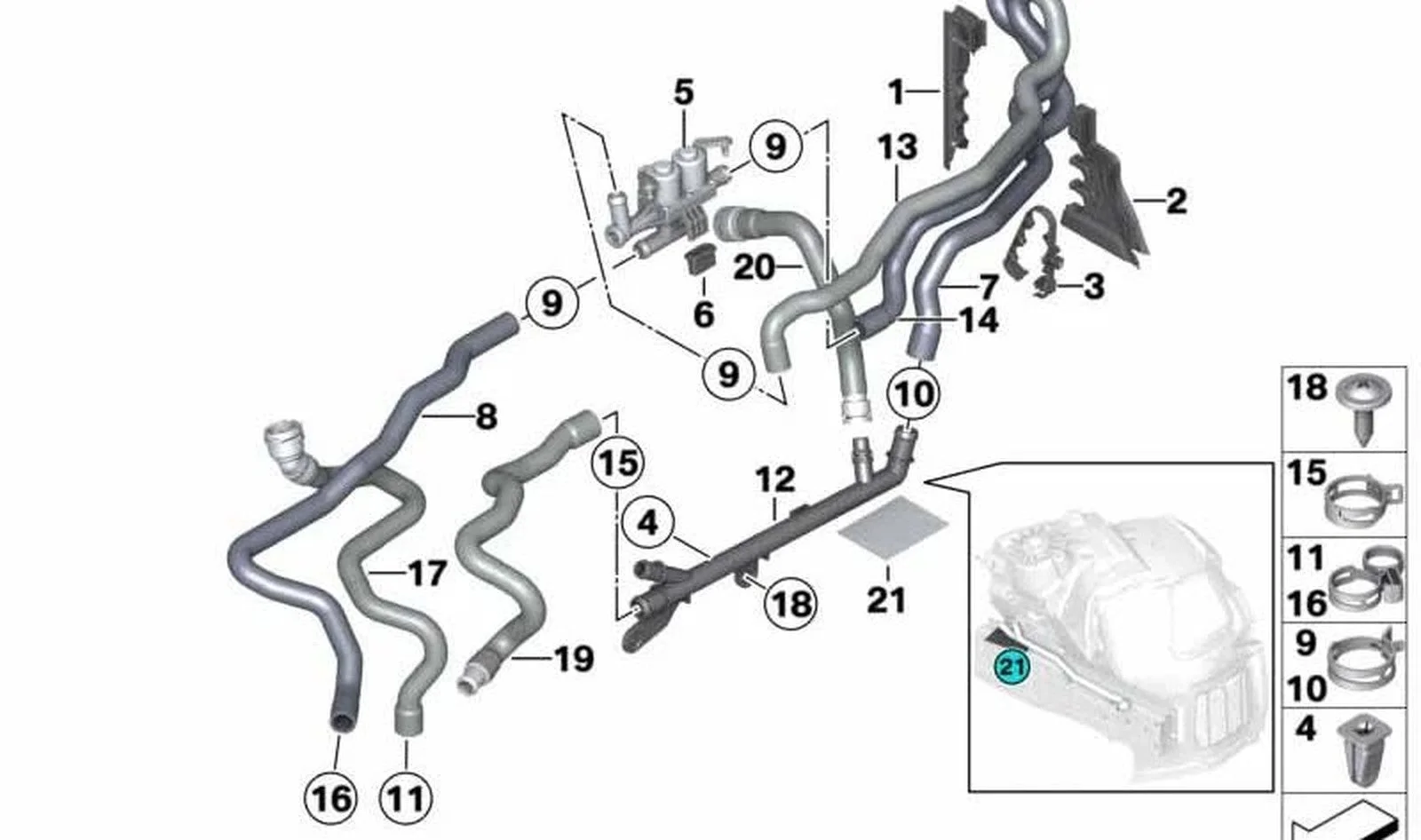 BMW 5 Serisi F07 F10 F11 Soğutma Sıvısı Dönüş Borusu 64219193864