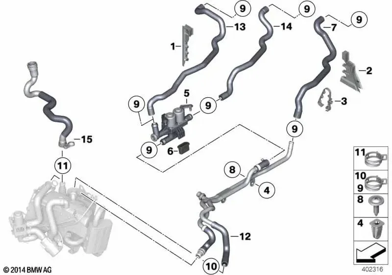 BMW 5 Serisi F07 F10 F11 Soğutma Suyu Dönüş Hattı Borusu 64219221619