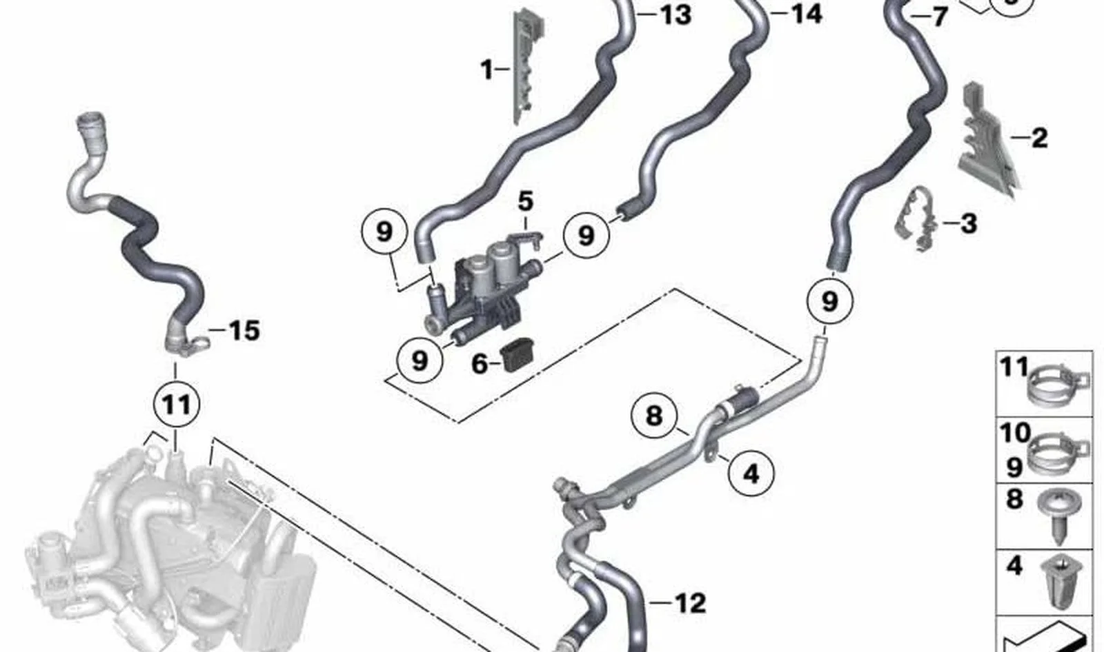 BMW 5 Serisi F07 F10 F11 Kalorifer Su Borusu 64219226750